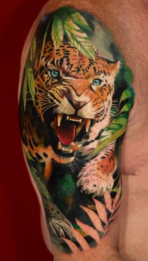 Realistic Leopard tattoo done at Dragon City Ink Da Nang. Realistic Leopard tattoo at Dragon City Ink Da Nang (Vietnam)